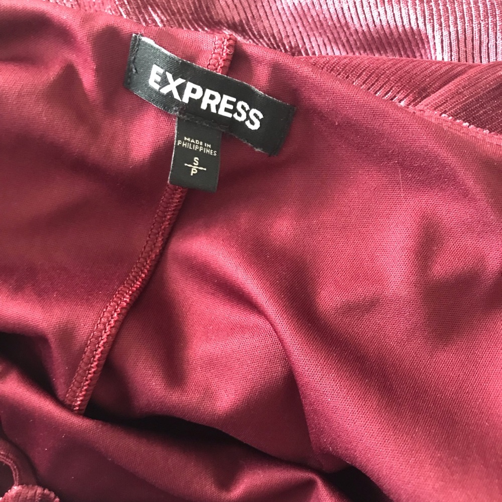 Express Maroon Velvet Squareneck Slip Dress - Picture 3 of 8